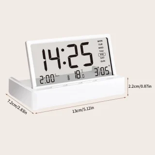 Digitaalne LCD äratuskell läbipaistev, voodi- ja lauakell, toatemperatuuri näidikuga, digitaalne öökappkell, elektrooniline toakell 5