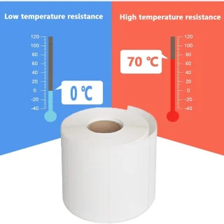 Termokleebised 100 x 100 mm, 500 tk rullis, valge termopaber, kleebitavad sildid termoprinterile, termopaberi etiketid, termoprinteri kleebised 3