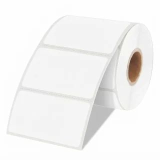 Termokleebised 40x30 mm, 800 tk, valged termolipikud rullis, sobivad termoprinteri jaoks, termopaberist sildid, termoprinteri kleebised