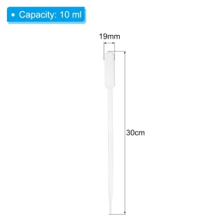 Pipetid 10 ml, pikkus 300 mm, komplekt 20 tk, labotarvikud, ühekordsed pipetid, tilgapipetid 5