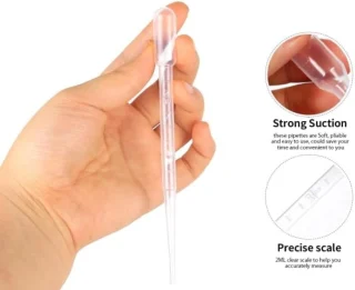 Pipetid 2 ml, pikkus 144 mm, 50 tk komplektis, laboritarvikud, mõõtepipetid, ühekordsed tilgapipetid 4