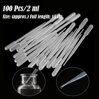Pipetid 2 ml, pikkus 144 mm, 50 tk komplektis, laboritarvikud, mõõtepipetid, ühekordsed tilgapipetid 5