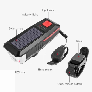 Jalgratta esituli must, USB-laetav jalgrattatuli komplekt, jalgratta LED-esituli, ratta esilamp 5