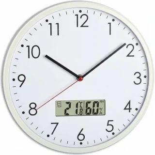Seinakell termomeetri ja hügromeetriga 29 cm, digitaalne termomeetriga hügromeetriga seinakell, termo-hügromeetri kell