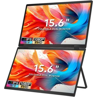 Sülearvuti kaheekraaniline monitor 15,6" 1920x1080, kaks ekraani, kaasaskantav topeltmonitor sülearvutile, voltitav sülearvuti lisamonitor