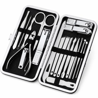 Maniküüri-pediküüri komplekt näohoolduseks, 18-osaline küünehooldusvahendite komplekt vutlaris, maniküürikomplekt, pediküürikomplekt 1