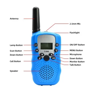 Pika leviala raadiosaatjad LCD-ekraaniga, 3 tk komplektis, käsiraadiosaatjad, walkie-talkie raadiod 2