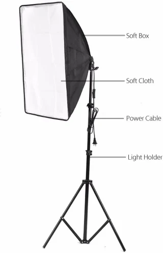 Fotostuudio softbox 235 cm, 4 pirni, 45W 5500K, softbox-valgustuskomplekt, stuudiovalgustuse softboks, video- ja fotovalgusti 3