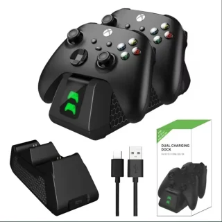 Xboxi puldi laadija, USB-laadimisjaam kahe 1800mAh akuga, Xbox Series X/S ja Xbox One juhtpuldi laadimisalus, Xbox kontrolleri laadimisjaam, Xbox puldipatarei komplekt 2