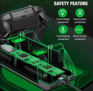 Xboxi puldi laadija, USB-laadimisjaam kahe 1800mAh akuga, Xbox Series X/S ja Xbox One juhtpuldi laadimisalus, Xbox kontrolleri laadimisjaam, Xbox puldipatarei komplekt 4