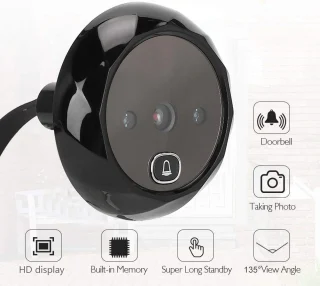 Juhtmevaba video-uksekell ekraaniga ja uksekella kaameraga, wifi uksevideosüsteem, traadita uksekaamera 5
