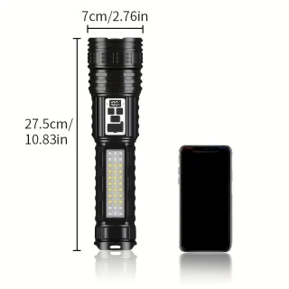 LED taskulamp, laetav, suur 27 cm, 15000 luumenit, eriti pika tööajaga, LED taskulatern, akuga taskulamp 2