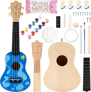 DIY akustiline ukulele komplekt, meisterdatav ukulele komplekt, käsitöö ukulele komplekt 4