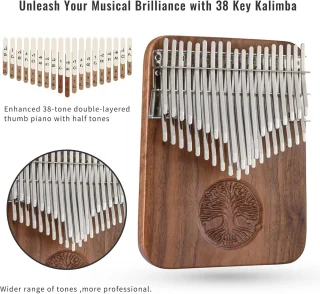 Kalimba 34 klahviga, A- ja C-helistikuga, eebenipuidust korpusega, häälestushaamritega komplekt, mbira, sõrmpiano 3