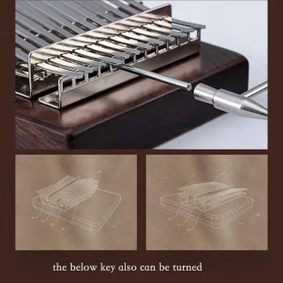 Kalimba 34 klahviga, A- ja C-helistikuga, eebenipuidust korpusega, häälestushaamritega komplekt, mbira, sõrmpiano 4
