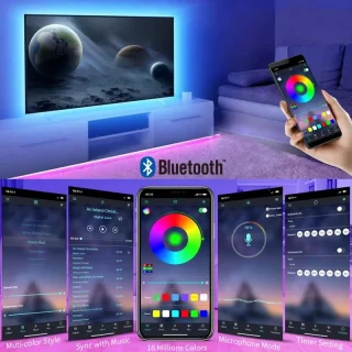 LED valgusriba 10 m RGB Bluetoothi ja kaugjuhtimispuldiga, LED ribavalgusti, RGB LED teibiriba 2