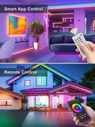 LED valgusriba 10 m RGB Bluetoothi ja kaugjuhtimispuldiga, LED ribavalgusti, RGB LED teibiriba 3