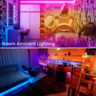 LED ribavalgusti RGB, USB-toitega, Bluetooth-juhtimisega, 10 m, LED valgusriba, RGB LED lint 5