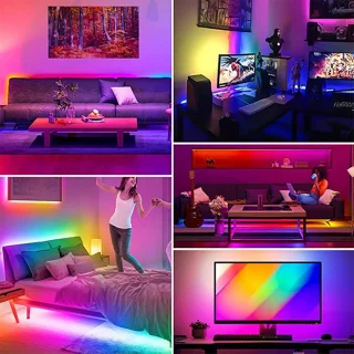 RGB LED valgusriba 5 m, USB-toitega, kaugjuhtimispuldiga, LED ribavalgusti, LED valgusriba lamp 3