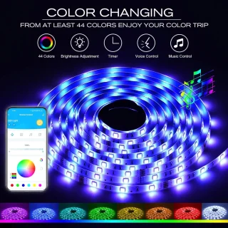 RGB LED valgusriba 5 m, USB-toitega, kaugjuhtimispuldiga, LED ribavalgusti, LED valgusriba lamp 5