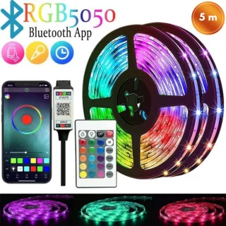 RGB LED valgusriba 5 m Bluetooth-juhtimisega, nutitelefonist juhitav LED ribavalgusti, RGB LED valguslint 1