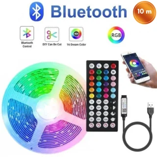 LED valgusriba 10 m RGB Bluetoothi ja kaugjuhtimispuldiga, LED ribavalgusti, RGB LED teibiriba 1