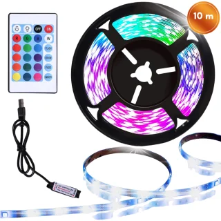 LED ribavalgusti USB RGB 10 m kaugjuhtimispuldiga, LED valgusriba, RGB valguslint