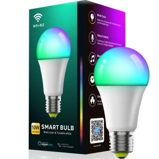 Targa LED-lambipirn RGB, WiFi ja Bluetooth, E27 sokkel, 10W, nutipirn, nutikas värviline LED-lamp