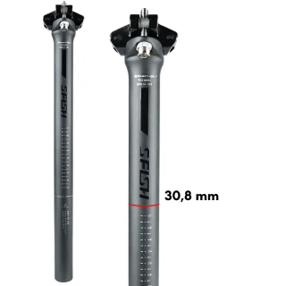 Jalgratta sadulapost 30,8 mm x 350 mm, süsinikust, ümmarguse ja ovaalse kinnitusrelssiga, süsinikpost jalgrattale, süsinikust istmepost