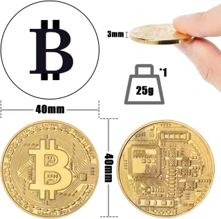 Bitcoini suveniirmünt, plokiahela ajastu mälestusmünt, detailse graveeringuga, läbimõõt 40 mm, Bitcoini meenemünt, krüptoraha dekoratiivmünt 5