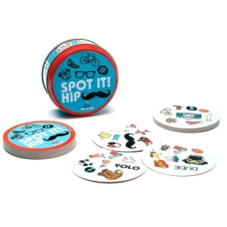 Spot It kaardimäng, 55 kaarti, kaasaskantav metallkarp, kiire vaatlus- ja reaktsioonimäng perele ja seltskonnale, tähelepanu- ja kiirusmäng, seltskondlik kaardimäng 3