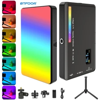 RGB LED kaameravalgusti, 50W, RGB lamp kaamerale, taaslaetava akuga, RGB valguspaneel, fotovalgus 2