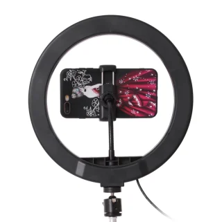 RGB rõngaslamp 26 cm telefonihoidjaga, LED ringvalgusti, telefoniga rõngaslamp, vlogimise rõngaslamp 3