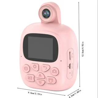 Laste kohene fotoprinteriga selfiekaamera roosa, termoprinteriga 24MP kaamera, laste fotokaamera, laste instax‑tüüpi kaamera 2