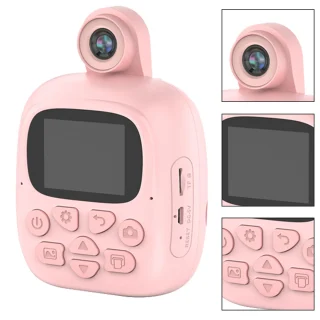 Laste kohene fotoprinteriga selfiekaamera roosa, termoprinteriga 24MP kaamera, laste fotokaamera, laste instax‑tüüpi kaamera 5