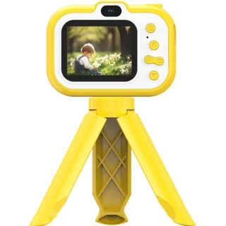 Lastel digitaalne kaamera koos statiiviga, kollane laste kaameramänguasi, laste fotoaparaat, laste digifotoaparaat 1