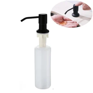 Sissepaigaldatav vedelseebi dosaator, 500 ml, must, sisseehitatav seebidosaator kraanikaussi, tööpinna sisse ehitatav seebipump 3