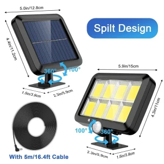 Päikeseenergial LED turvavalgusti 120 LED-iga, liikumisanduriga päikeselamp, päikesepatareiga liikumisandurvalgusti 2