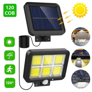 Päikeseenergial LED turvavalgusti 120 LED-iga, liikumisanduriga päikeselamp, päikesepatareiga liikumisandurvalgusti 5