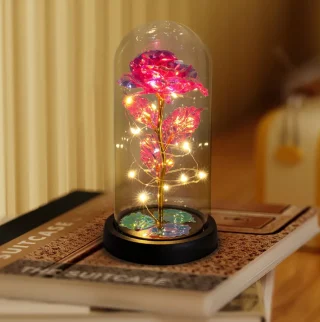 LED roos klaaskupli all, dekoratiivne roosa valgusroos, roosi LED-lamp kaanes 5
