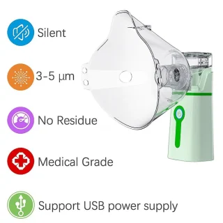 Võrktehnoloogiaga kaasaskantav inhalaator nebulisaator, meditsiiniline nebulisaator, võrknebulisaator, kaasaskantav inhalaator 4