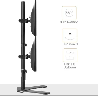 Kahe 34" monitori alus, püstine kahe monitori ekraanihoidik, topeltmonitoride lauaalus 3