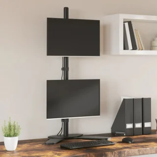 Kahe 34" monitori alus, püstine kahe monitori ekraanihoidik, topeltmonitoride lauaalus 4