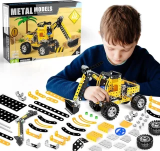 Metallist konstruktor ekskavaator 732 osa, metallist ehitusklotside buldooser, metallkonstruktor ekskavaatori mudel, metallist ehituskomplekt buldooser 5