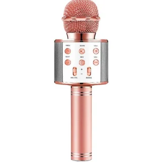 Juhtmevaba karaoke mikrofon, roosa Bluetooth karaokemikrofon lastele, laste karaoke laulumikrofon