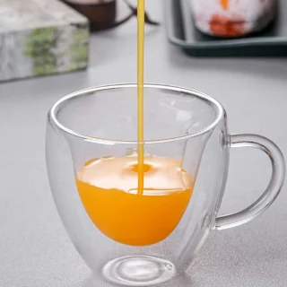 Südamekujuline tass, 240 ml, komplekt 2 tk, südamekujulised klaastassid, südamega joogitassid