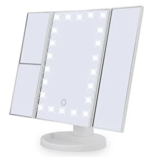 Meigipeegel LED‑valgustusega, valge, kosmeetikapeegel, valgustusega peeglike 2