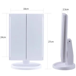 Meigipeegel LED‑valgustusega, valge, kosmeetikapeegel, valgustusega peeglike 5