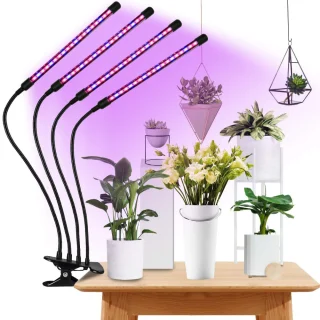 LED taimelamp, nelja peaga taimede kasvulamp, LED kasvutuli taimedele, taimede valgusti