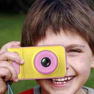 Lastel HD videokaamera, kollane mini laste digikaamera, laste digitaalne fotoaparaat 5